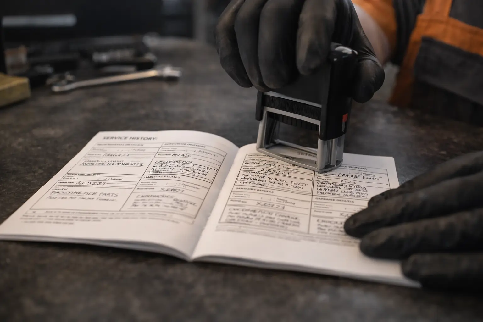 Carnet entretien révision voiture tampon