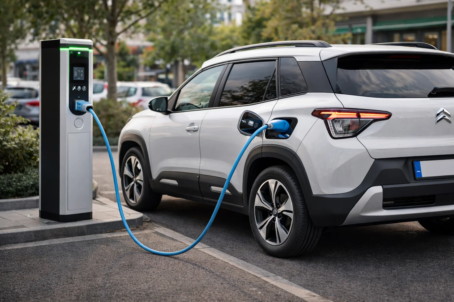 Citroën ë-C3 Aircross 2026 recharge borne électrique parking