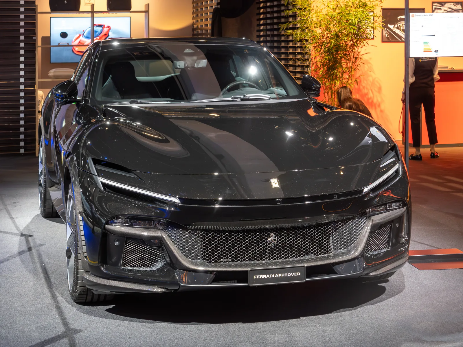 Ferrari Purosangue 2026 — vue de face, détail calandre et logo