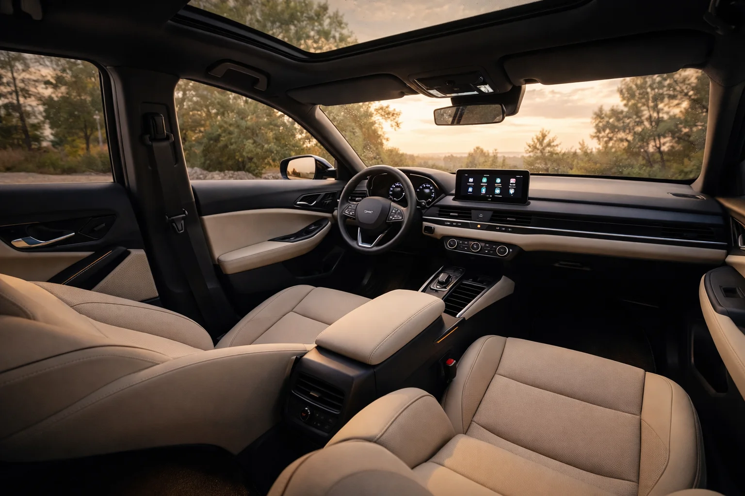 Intérieur Honda HR-V 2026 — double écran et sellerie bicolore