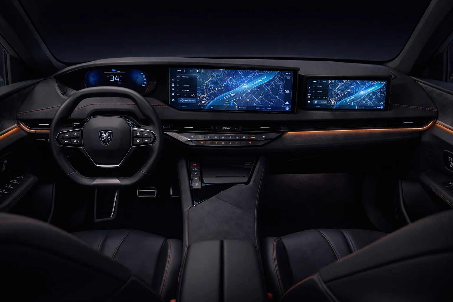 Intérieur Peugeot 3008 2026 Panorama i-Cockpit trois écrans incurvés habitacle premium