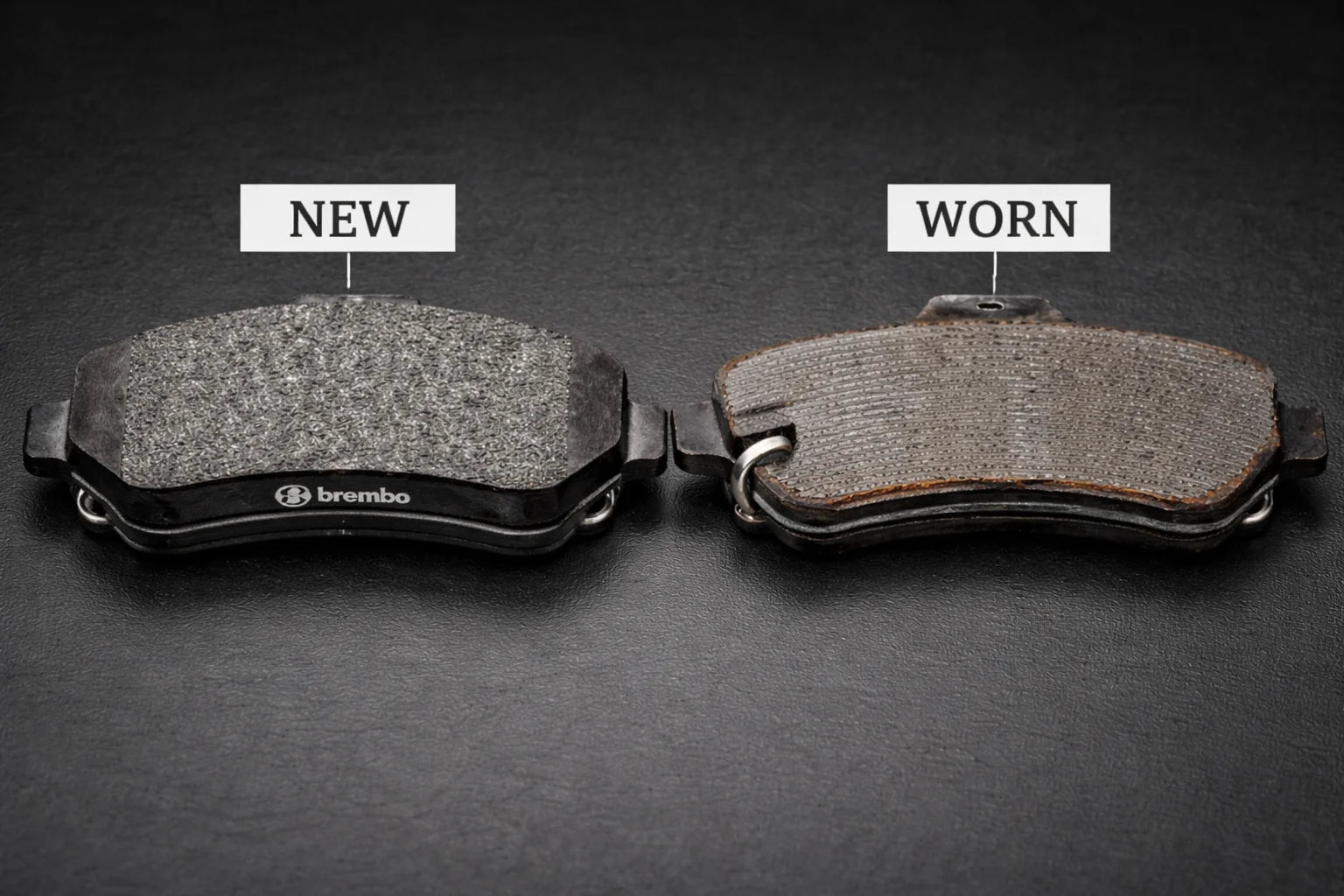 Plaquettes de frein neuves vs usées comparaison épaisseur