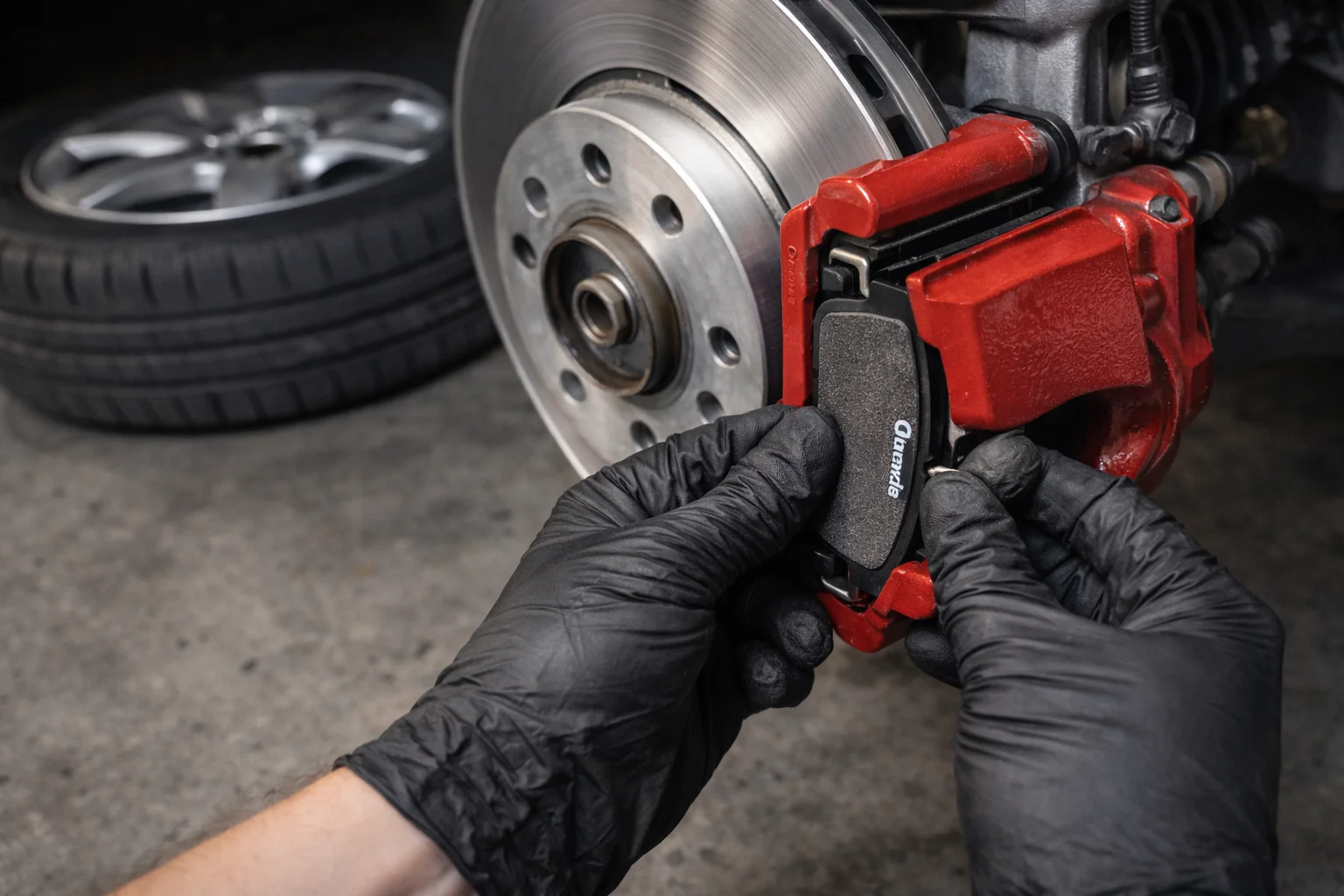 Remplacement plaquettes de frein DIY étrier voiture garage