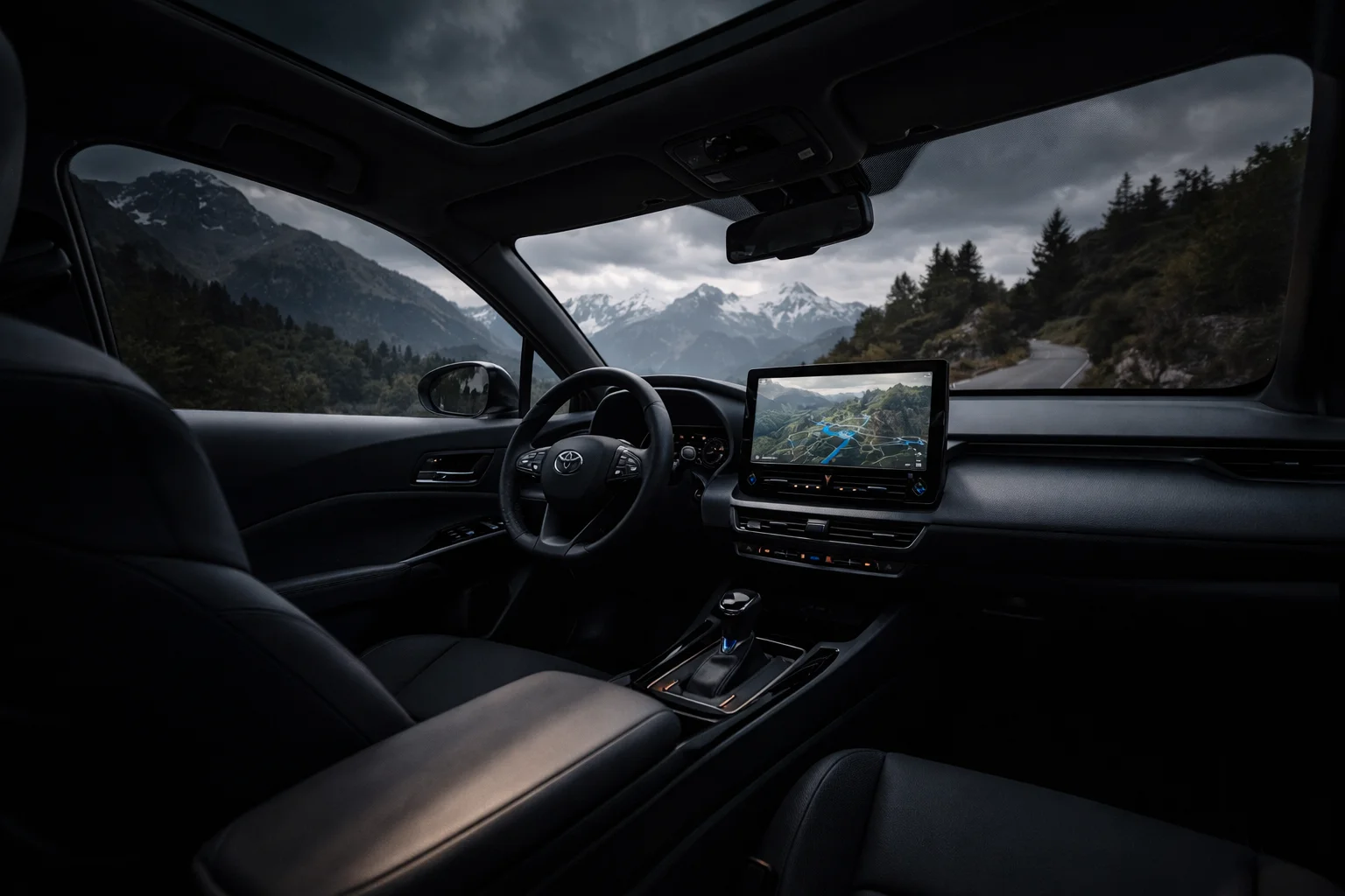 Intérieur Toyota C-HR 2026 — écran 12,3 pouces et toit panoramique