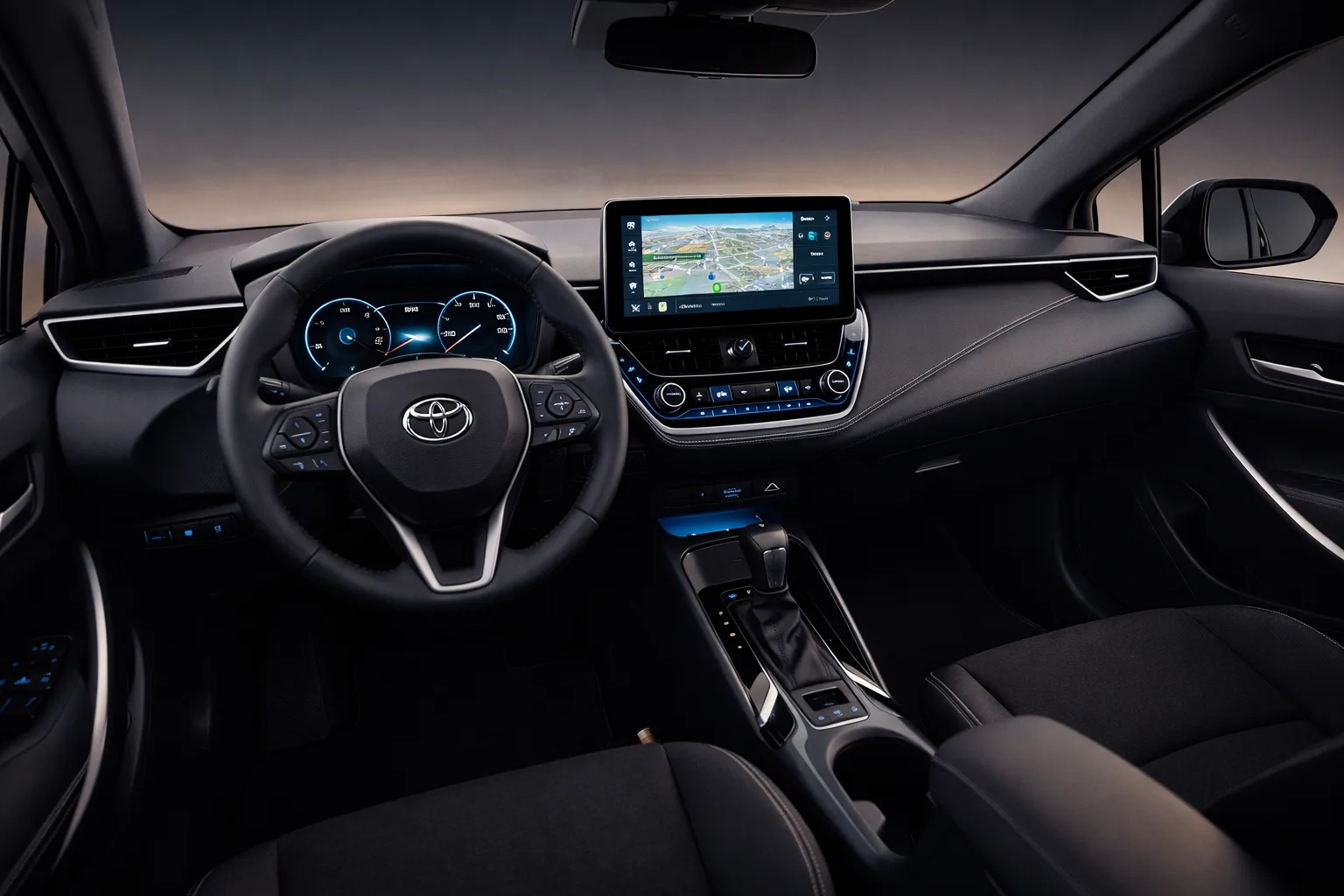 Tableau de bord Toyota Corolla Touring Sports 2026, écran 10,5 pouces et intérieur moderne