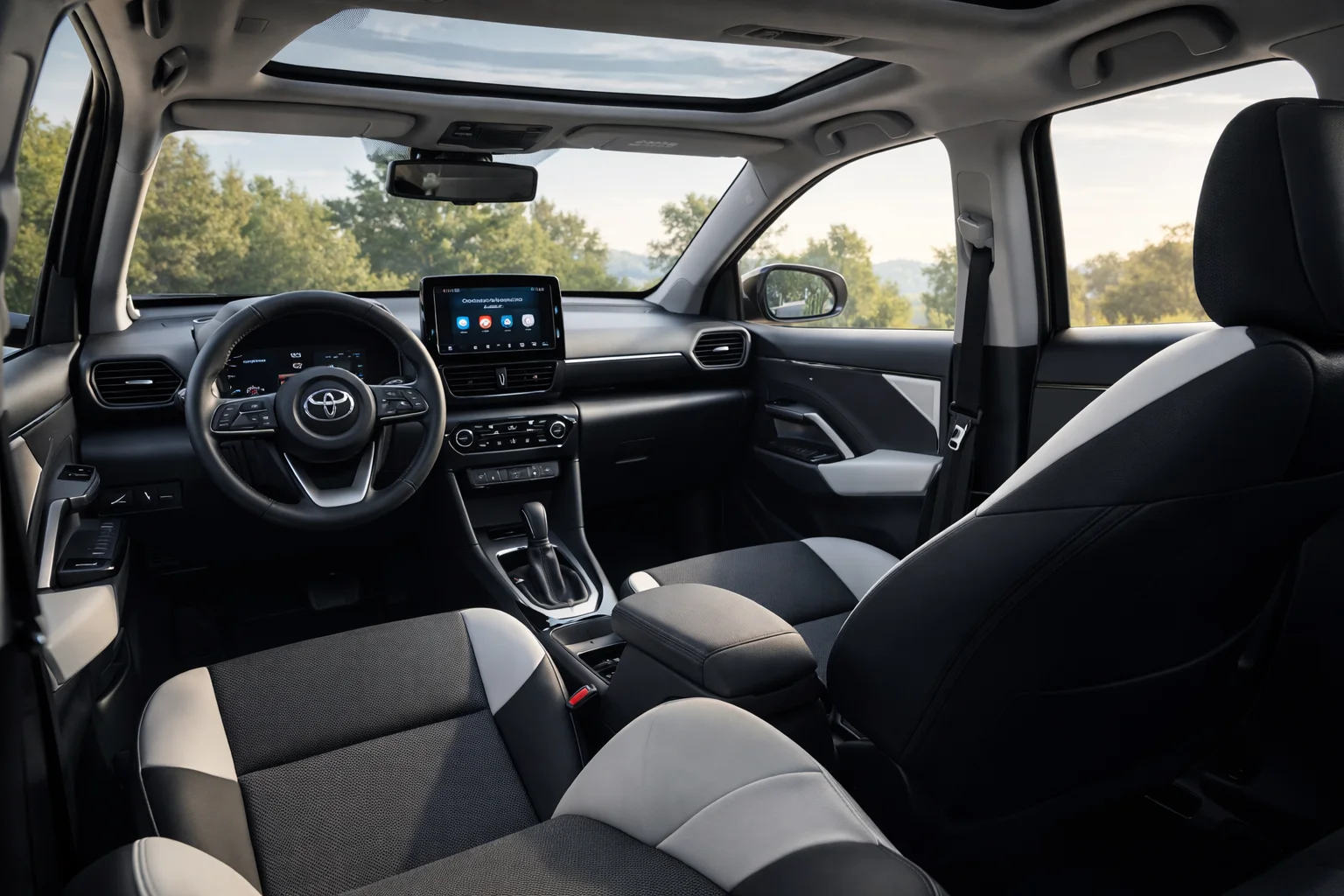 Intérieur Toyota Yaris Cross 2026 tableau de bord écran multimédia habitacle