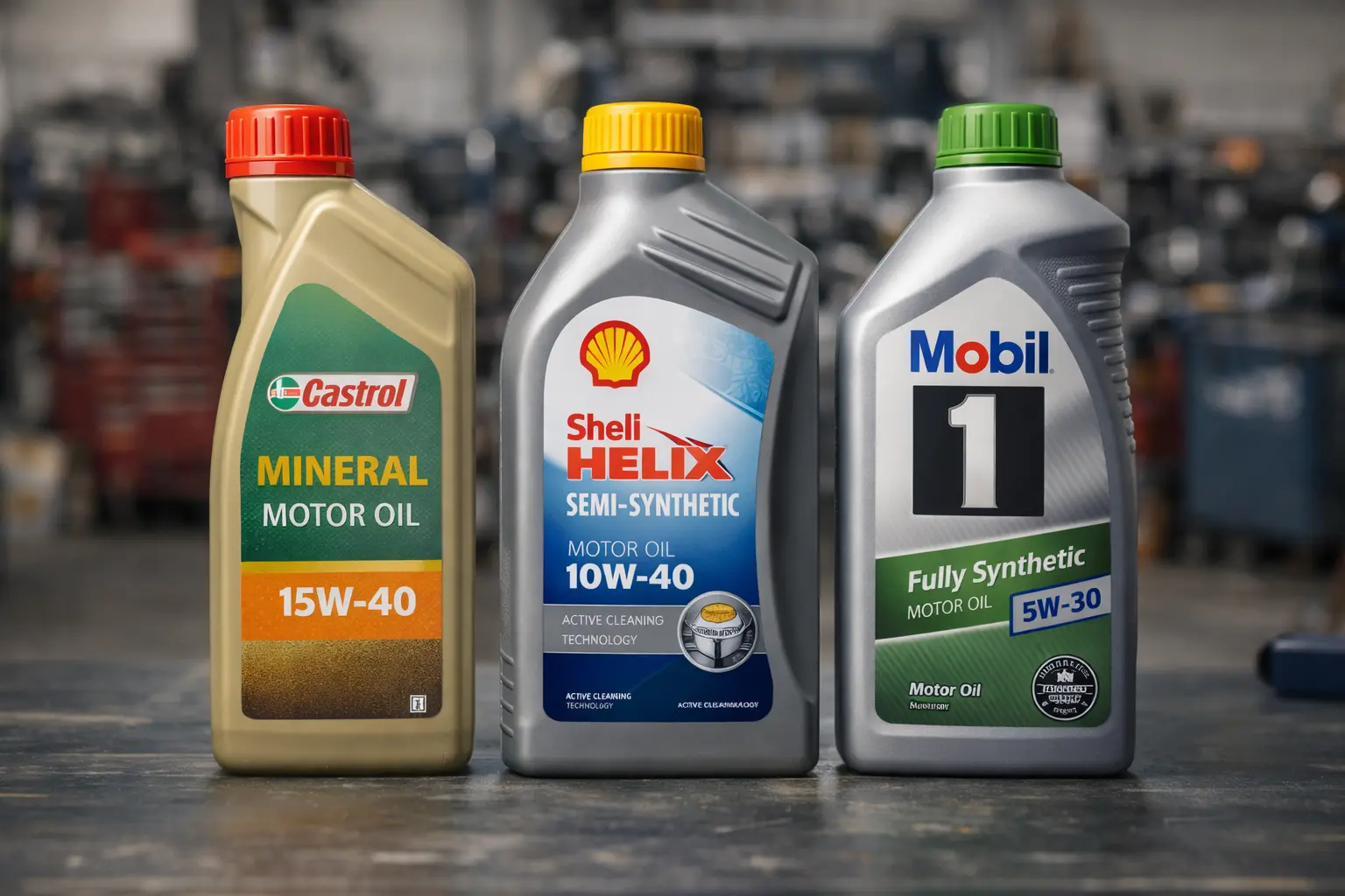 Types huile moteur minérale synthétique