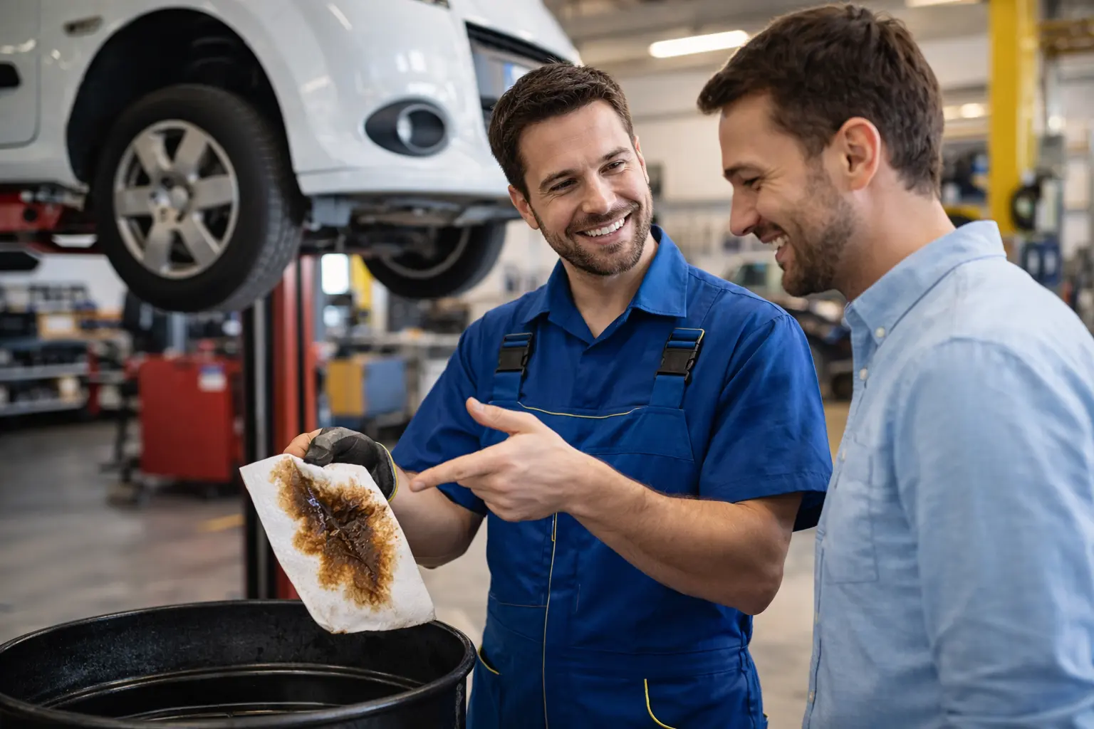 Vidange voiture garage mécanicien