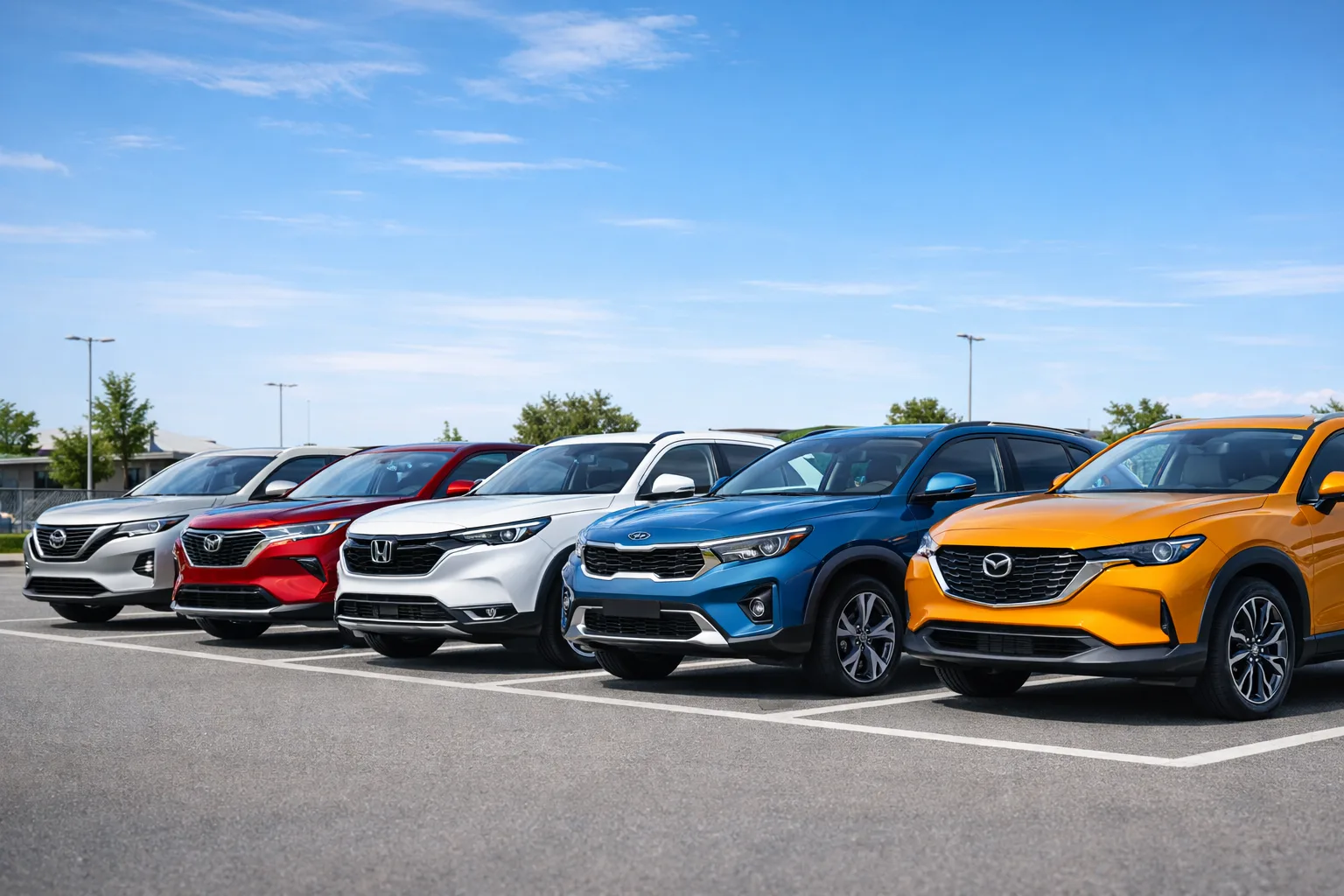 Tableau comparatif de six voitures fiables différentes, style graphique propre, modèles populaires français